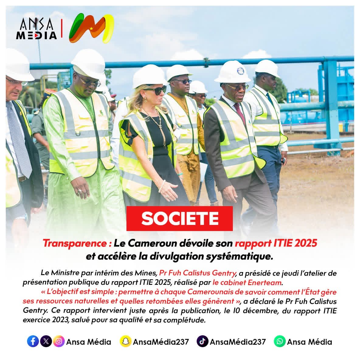 Le Cameroun dévoile son rapport ITIE 2025.