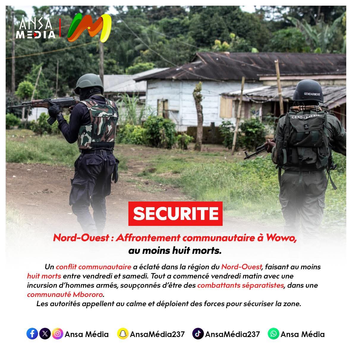 Affrontement communautaire à Wowo, au moins huit morts.