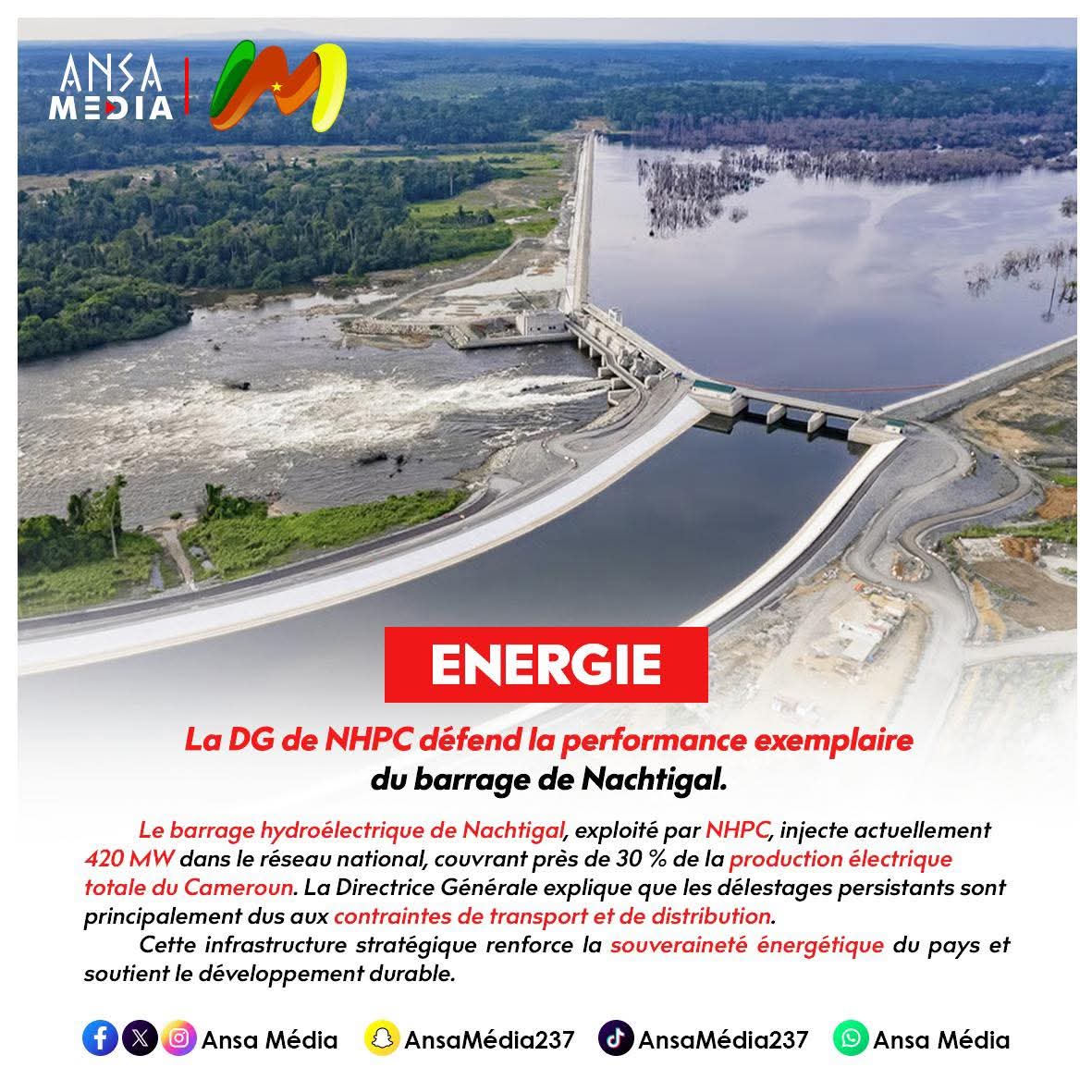 La DG de NHPC défend la performance exemplaire du barrage de Nachtigal.