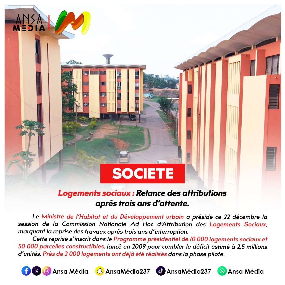 Logements sociaux : Relance des attributions après trois ans d’attente.