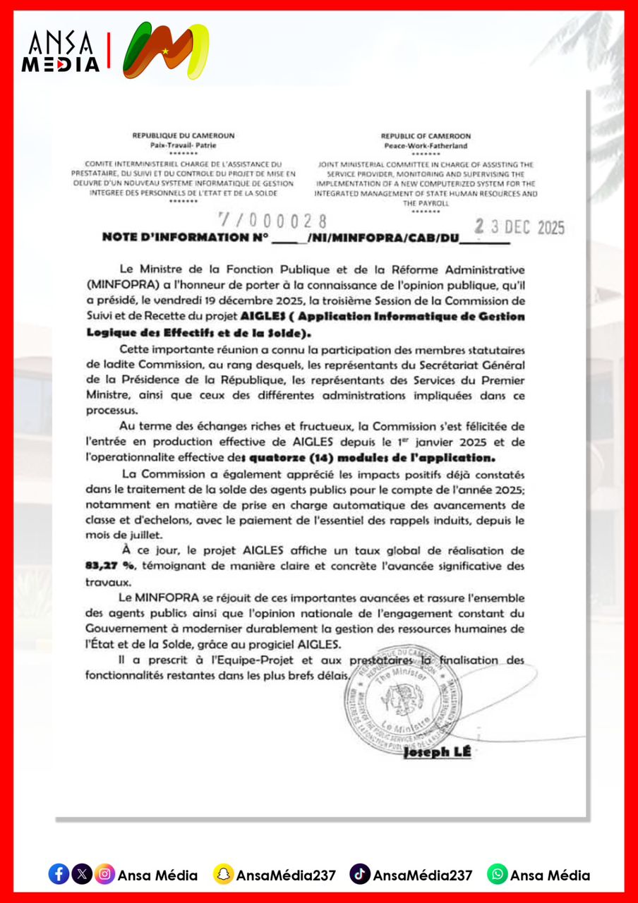 NOTE D’INFORMATION