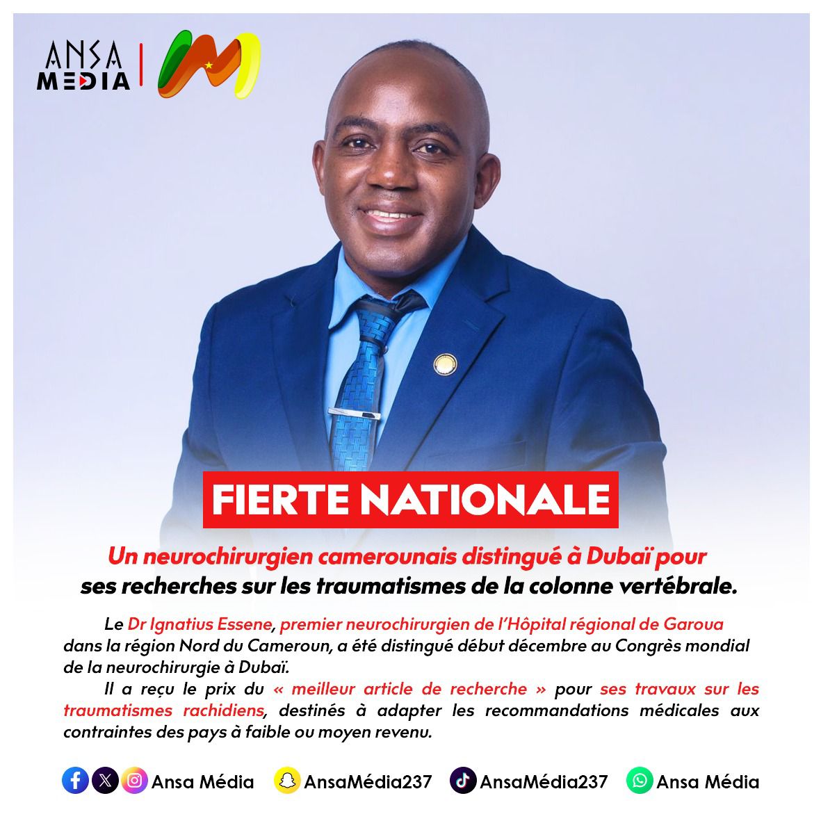 Un neurochirurgien camerounais distingué à Dubaï