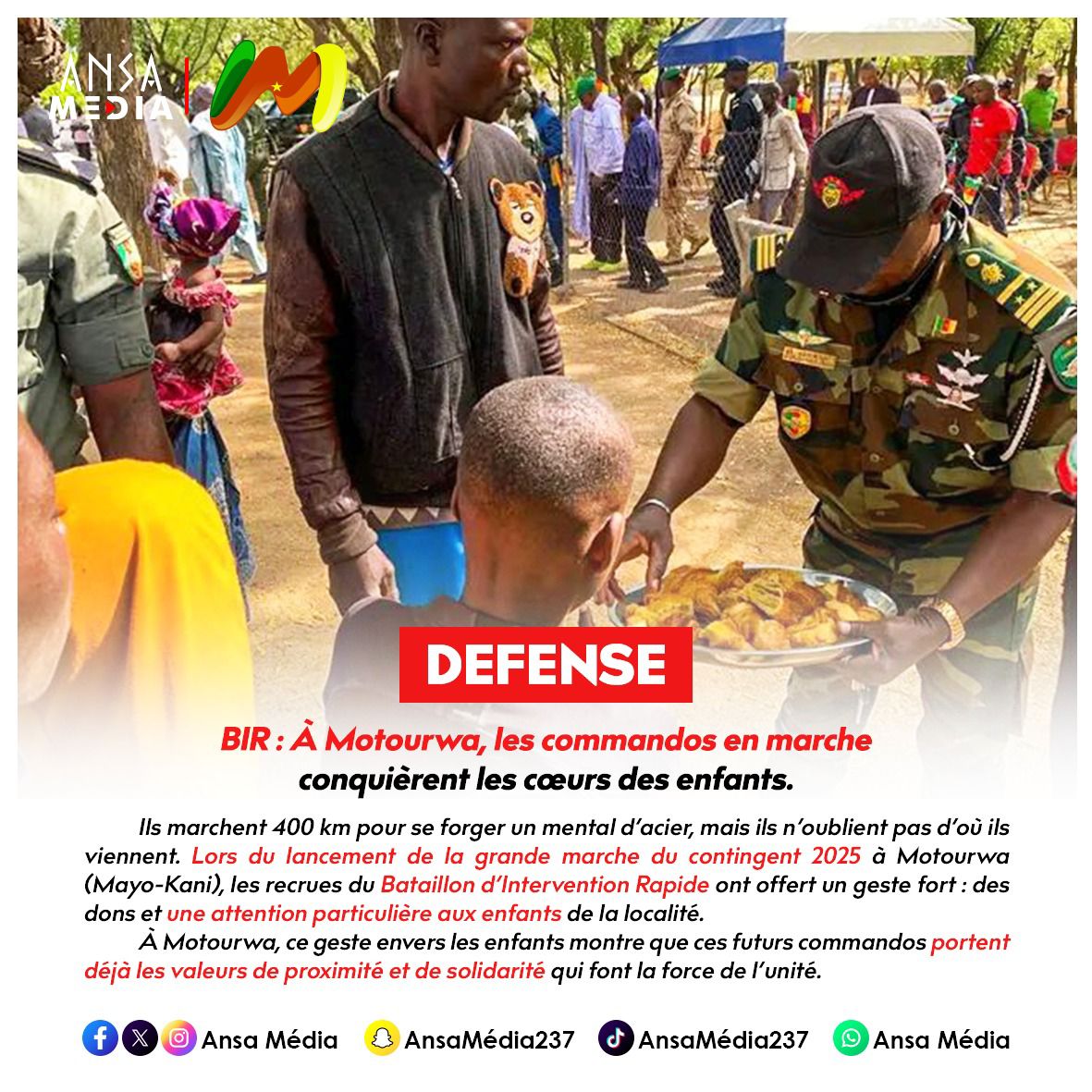 BIR : À Motourwa, les commandos en marche conquièrent les cœurs des enfants.