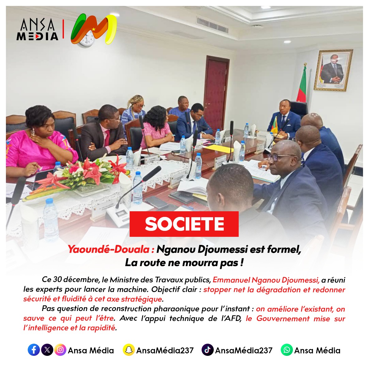 Yaoundé-Douala : Nganou Djoumessi est formel, La route ne mourra pas !