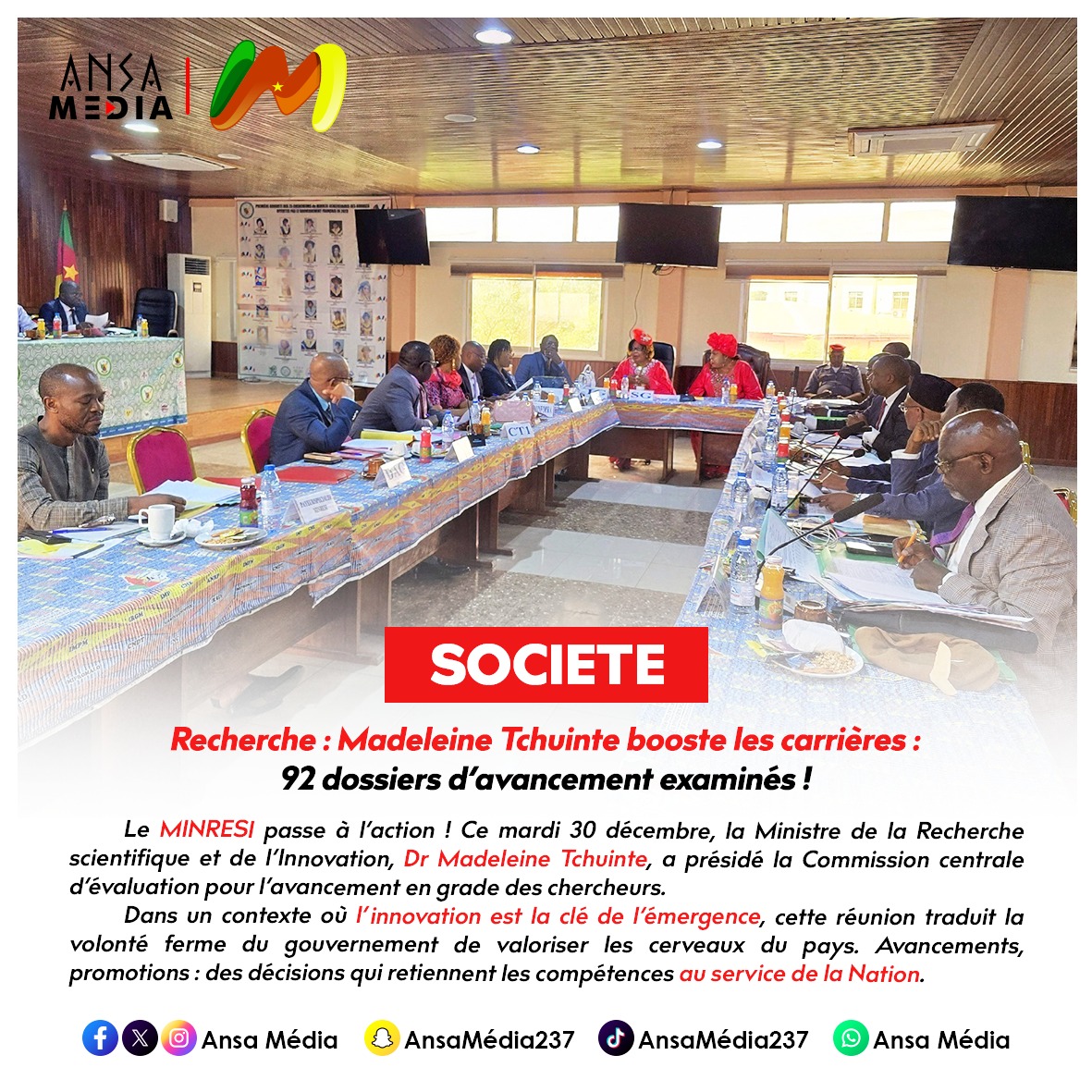 Madeleine Tchuinte booste les carrières : 92 dossiers d’avancement examinés !