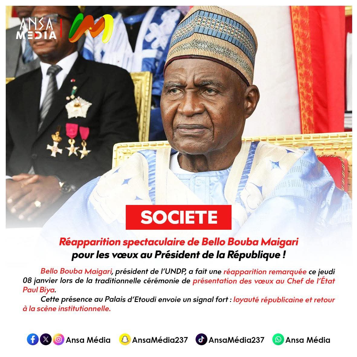 Bello Bouba Maigari au Palais pour les vœux au Président de la République !