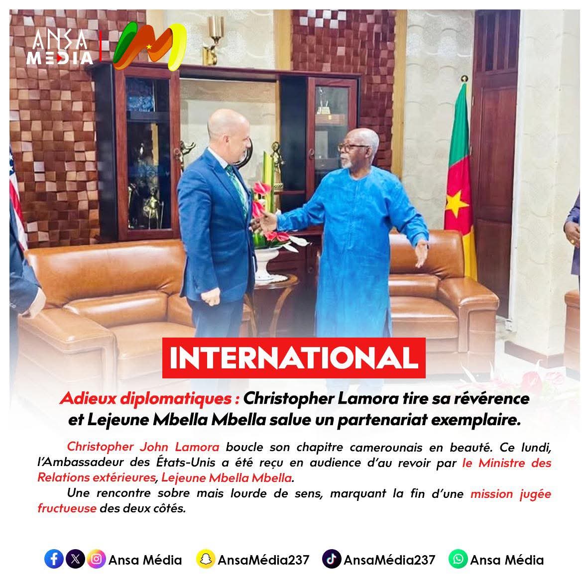 Adieux diplomatiques : Christopher Lamora tire sa révérence