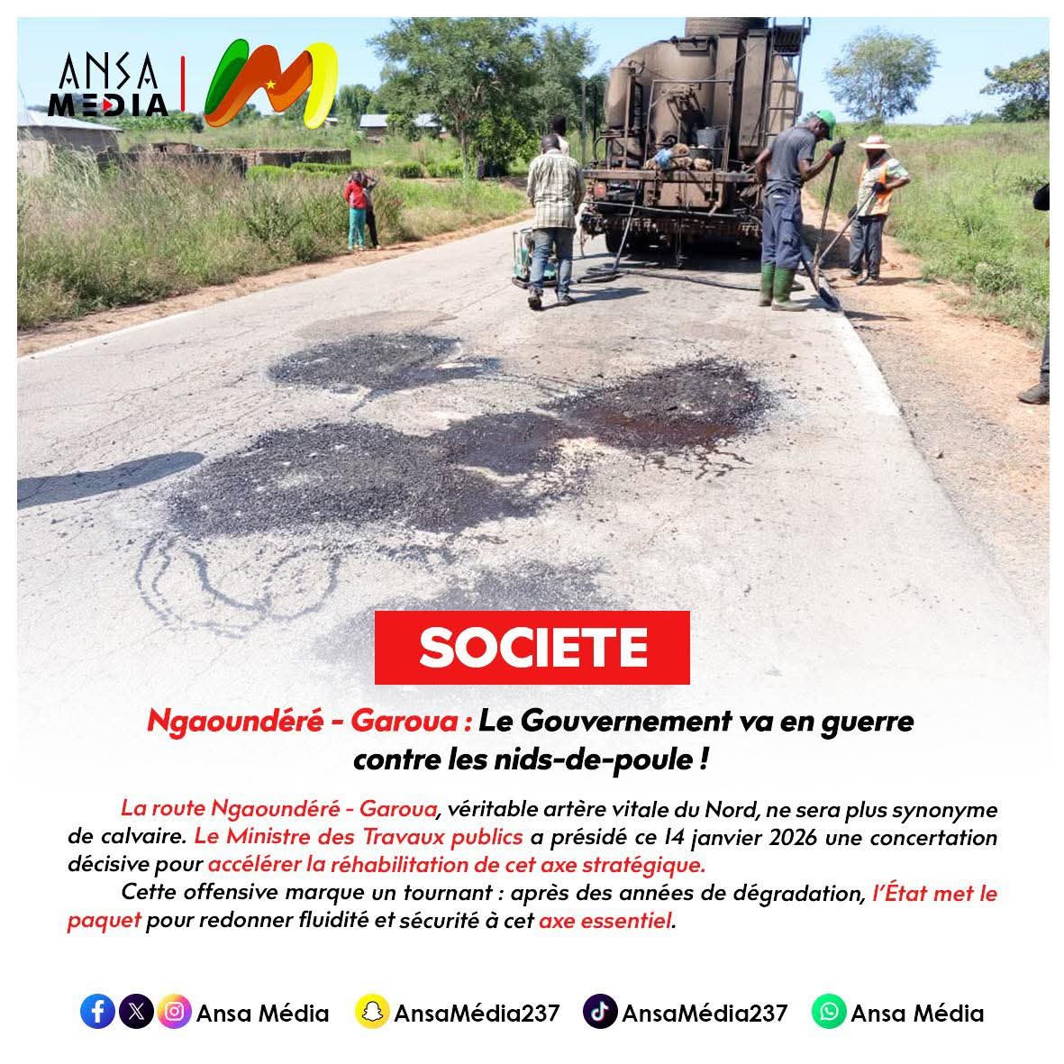 Ngaoundéré - Garoua : Le Gouvernement va en guerre contre les nids-de-poule !