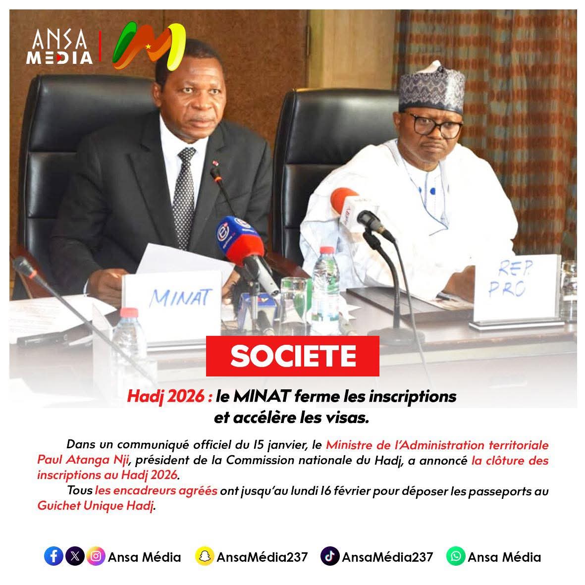 Hadj 2026 : le MINAT ferme les inscriptions et accélère les visas.