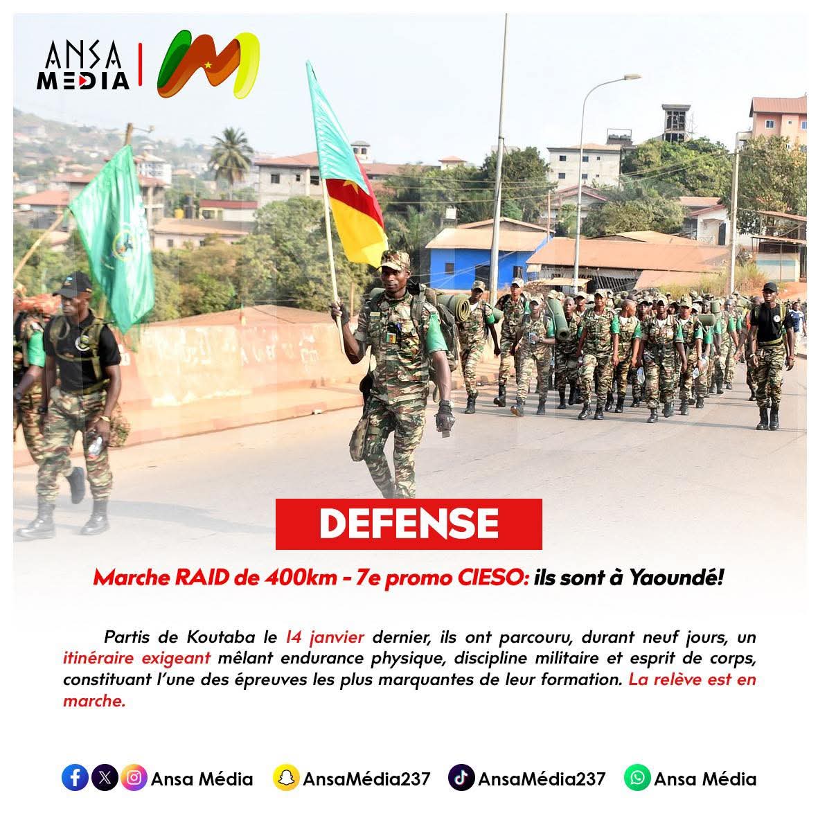 Marche RAID de 400km - 7e promo CIESO: ils sont à Yaoundé!