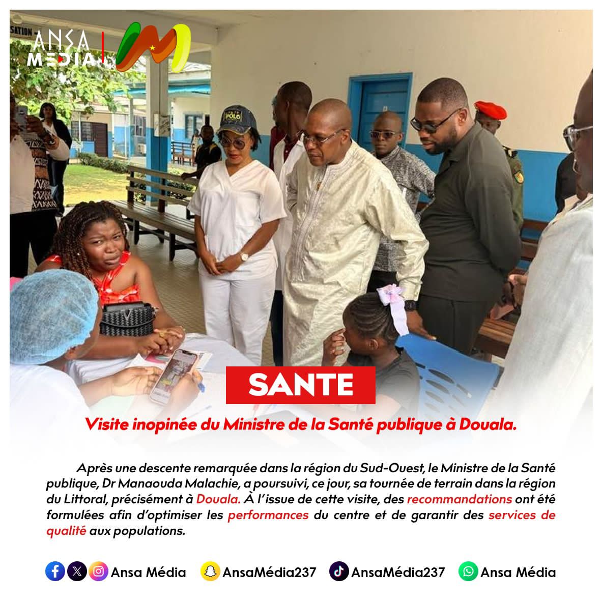 Visite inopinée du Ministre de la Santé publique à Douala.