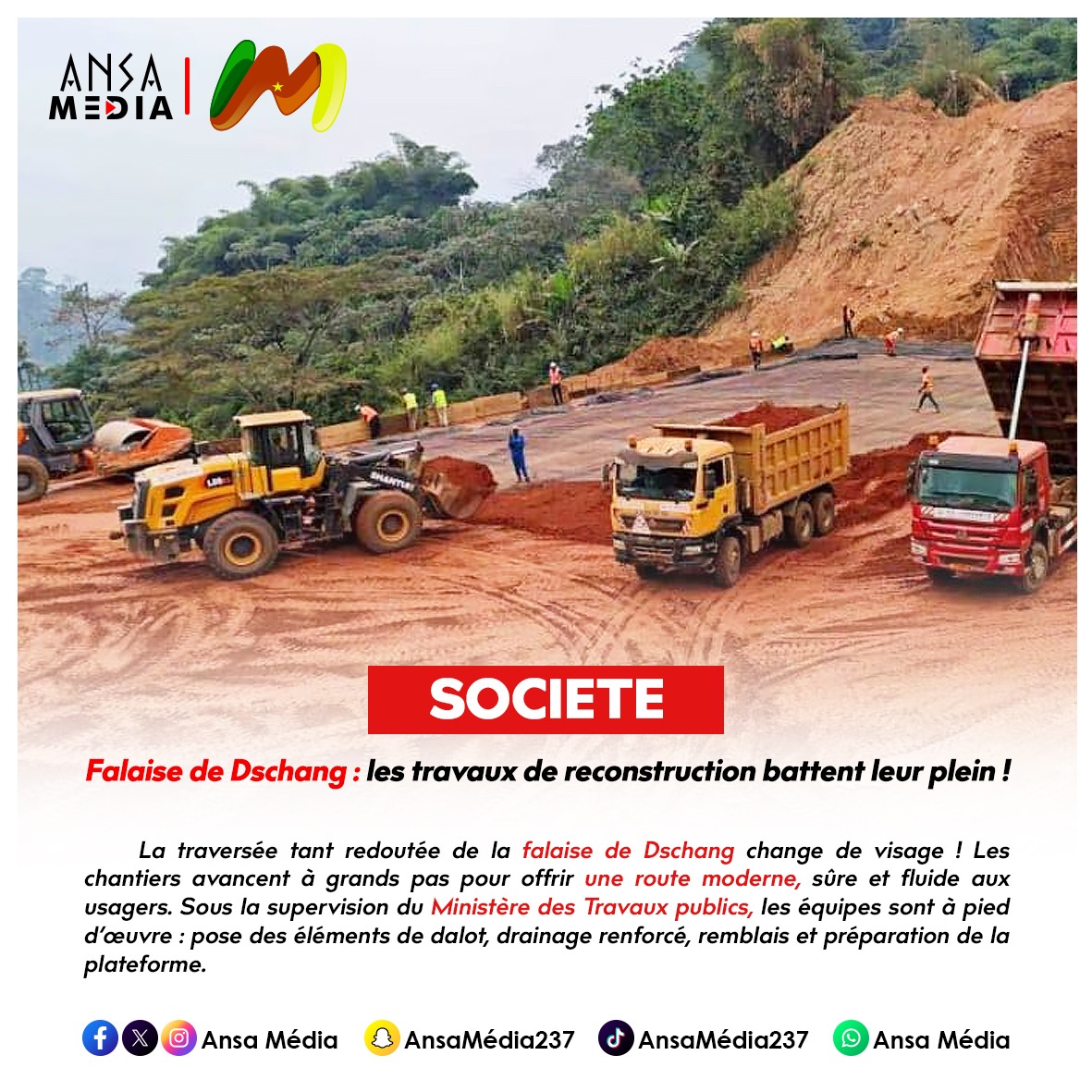 Falaise de Dschang : les travaux de reconstruction battent leur plein !