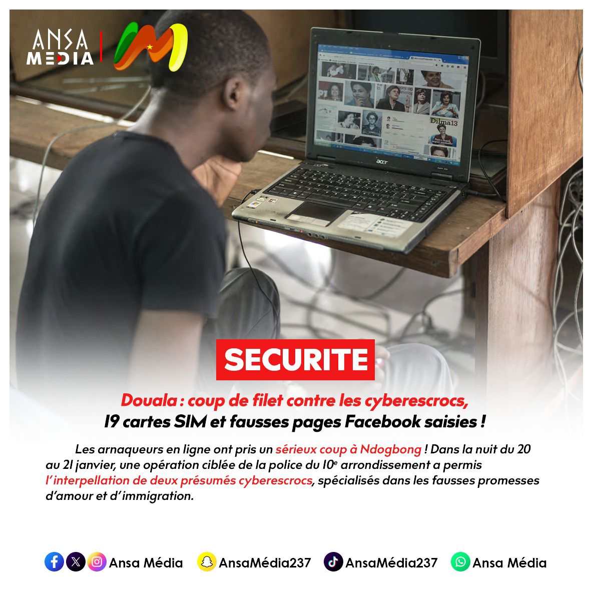 Coup de filet contre les cyberescrocs, 19 cartes SIM et fausses pages Facebook saisies !