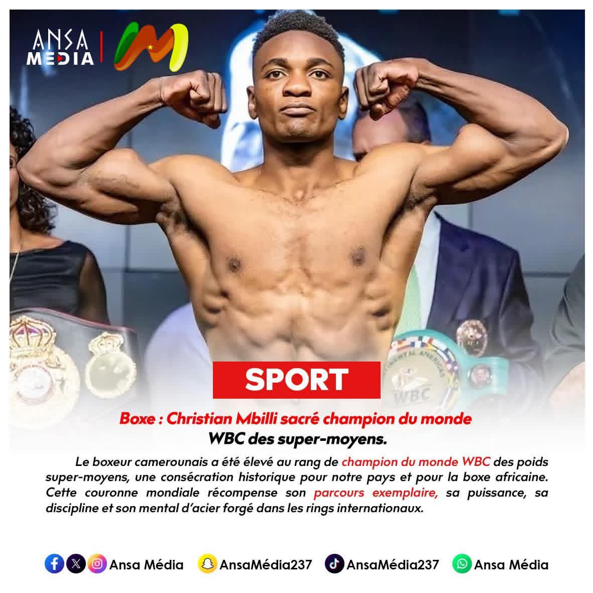 Boxe : Christian Mbilli sacré champion du monde WBC des super-moyens