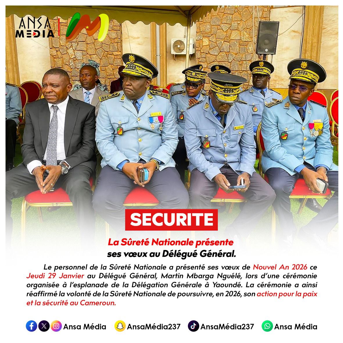 Sécurité : La Sûreté Nationale présente ses vœux au Délégué Général.