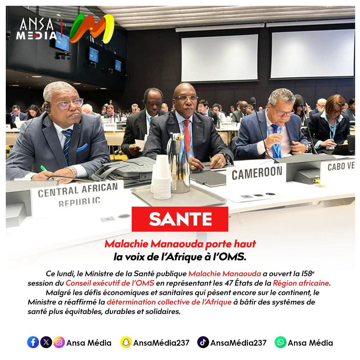 Malachie Manaouda porte haut la voix de l’Afrique à l’OMS.