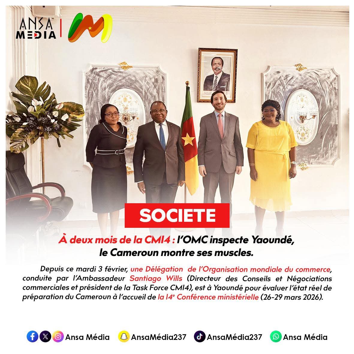 L’OMC inspecte Yaoundé, le Cameroun montre ses muscles.