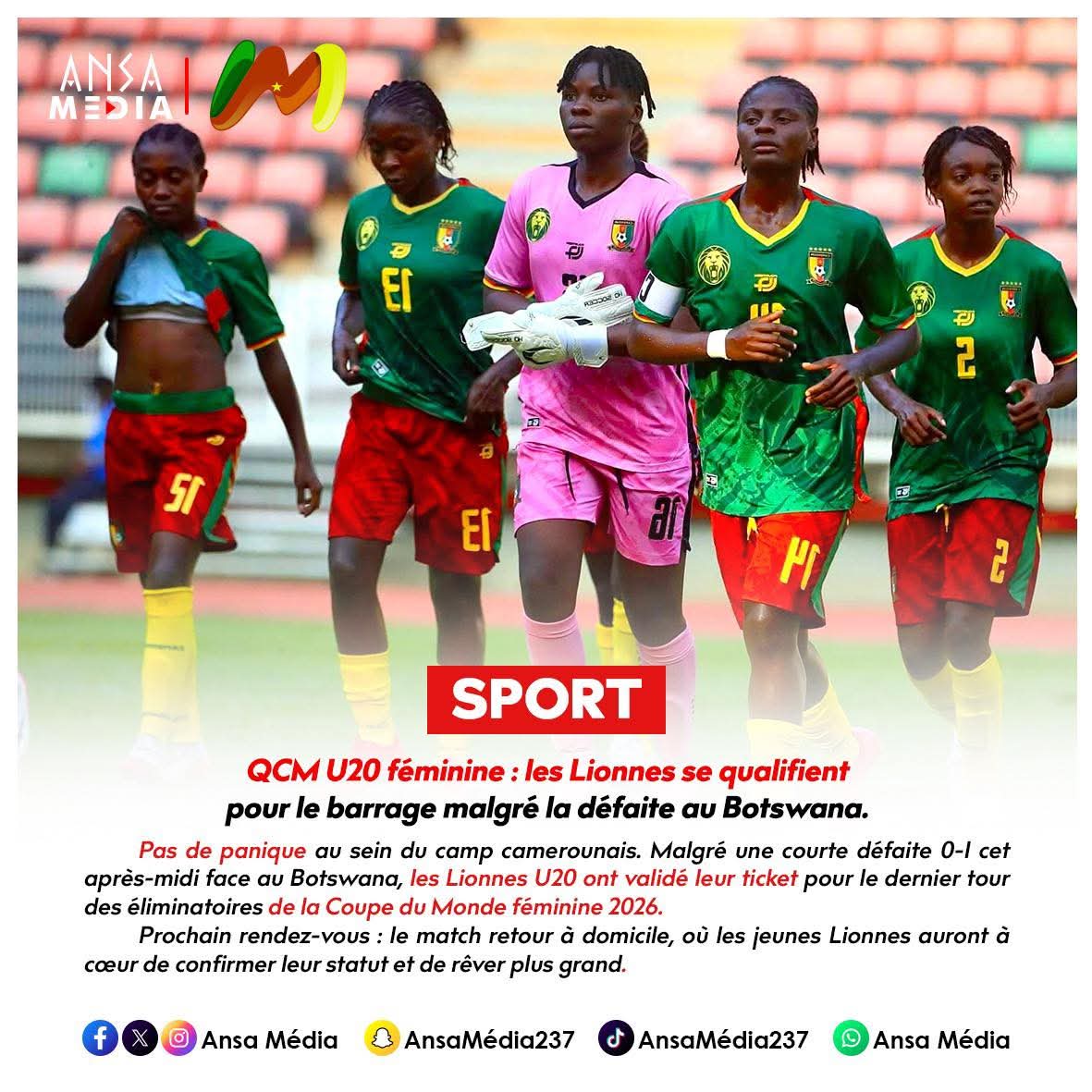 Les Lionnes se qualifient pour le barrage malgré la défaite au Botswana