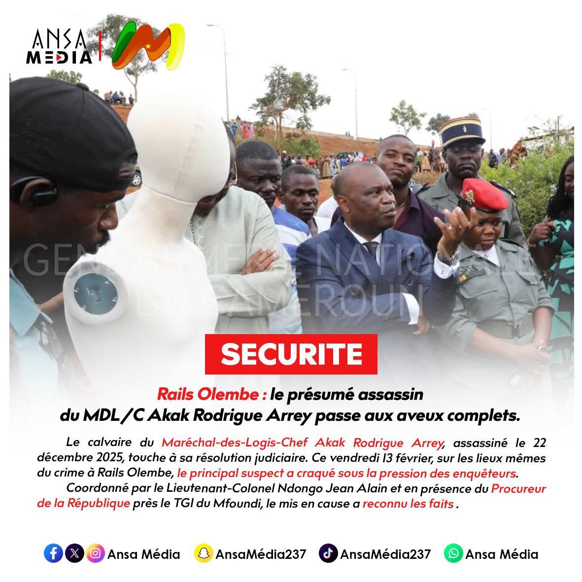 Le présumé assassin du MDL/C Akak Rodrigue Arrey passe aux aveux complets.