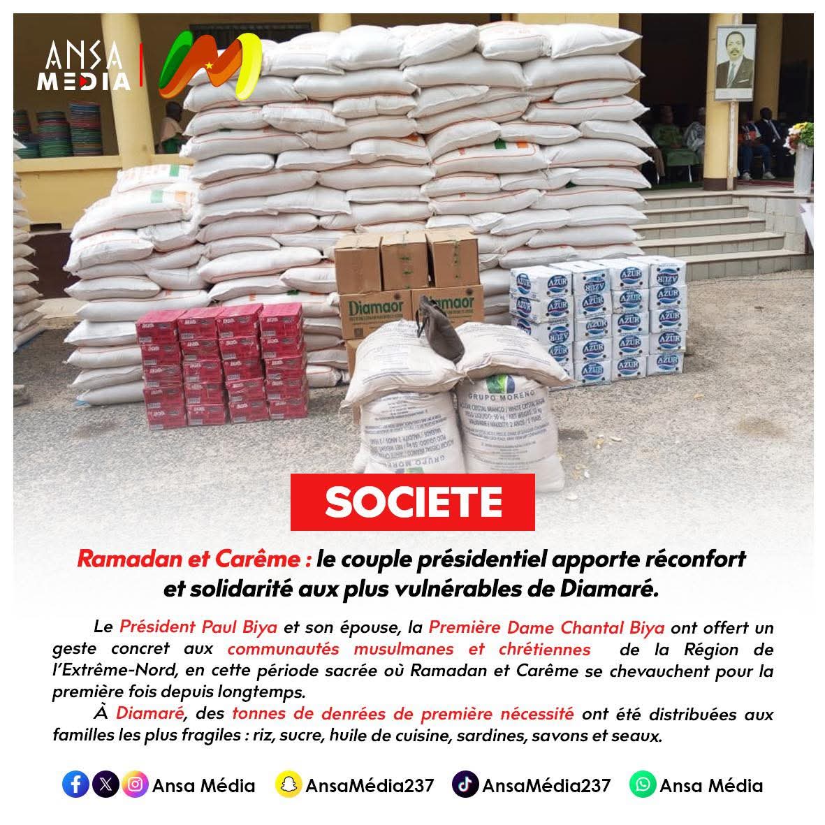 Le couple présidentiel apporte réconfort et solidarité aux plus vulnérables de Diamaré.