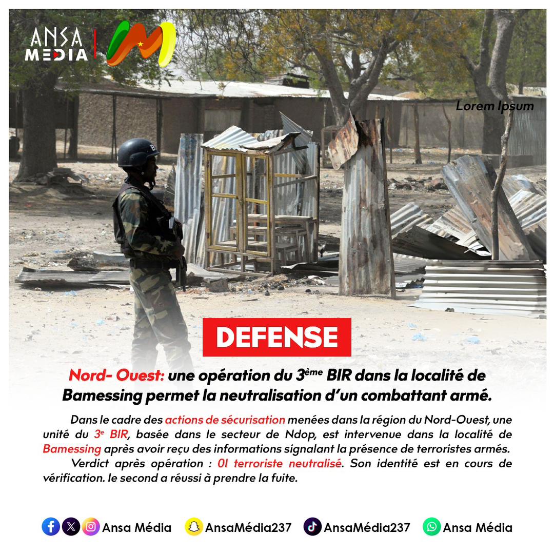 Opération du 3ème BIR dans la localité de Bamessing