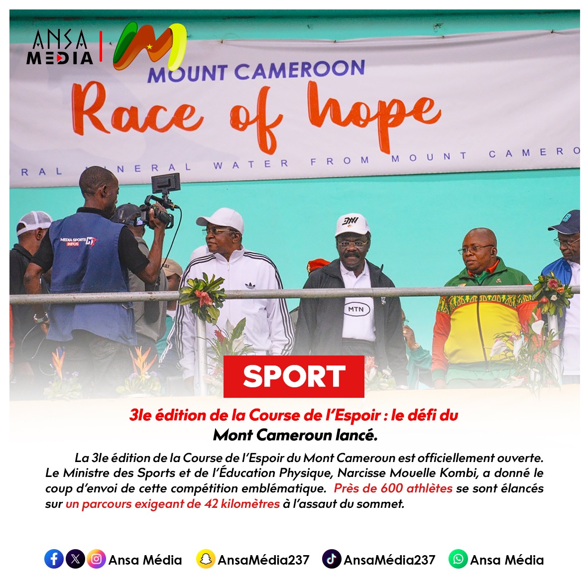 31e édition de la Course de l’Espoir : le défi du Mont Cameroun lancé.