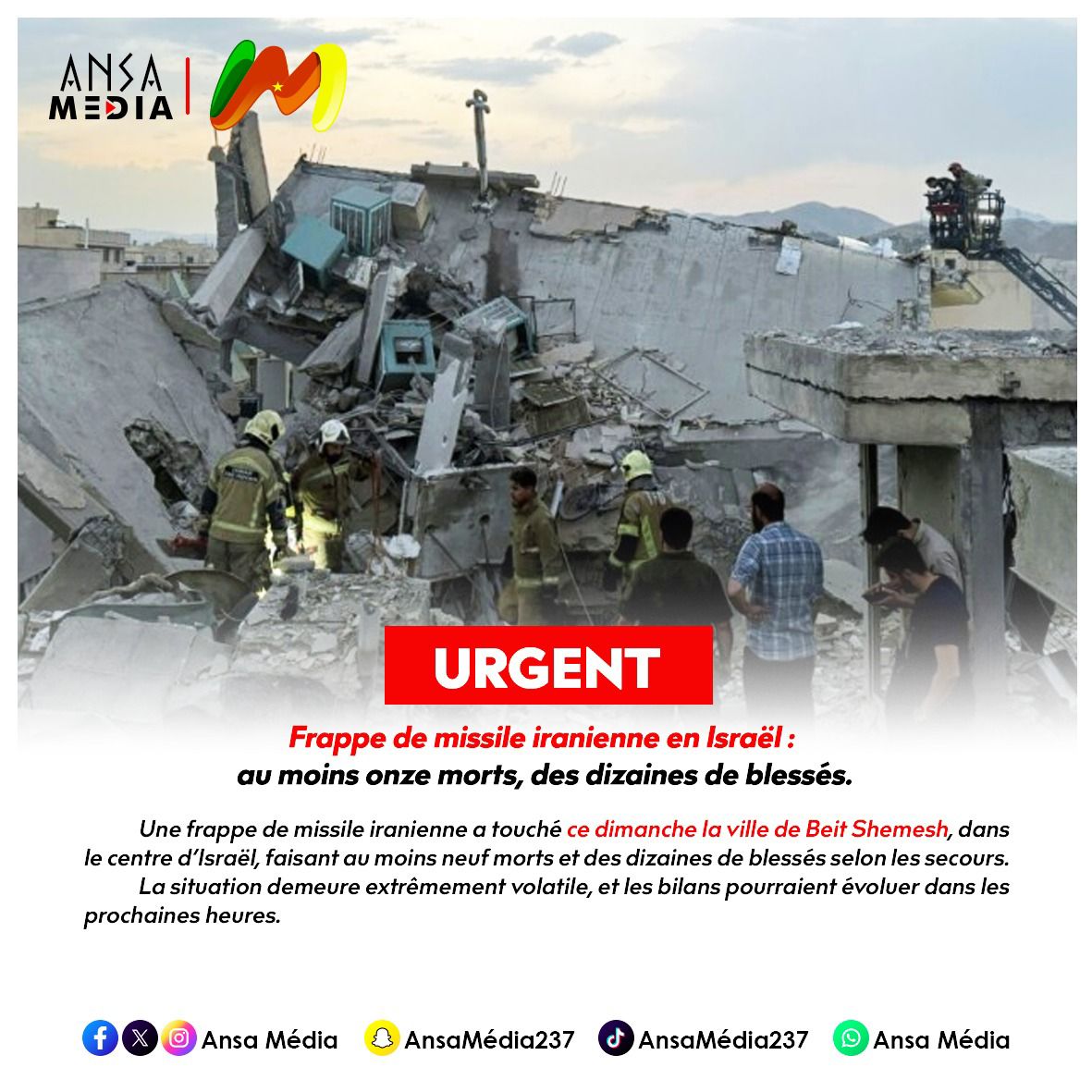 Frappe de missile iranienne en Israël : au moins onze morts, des dizaines de blessés