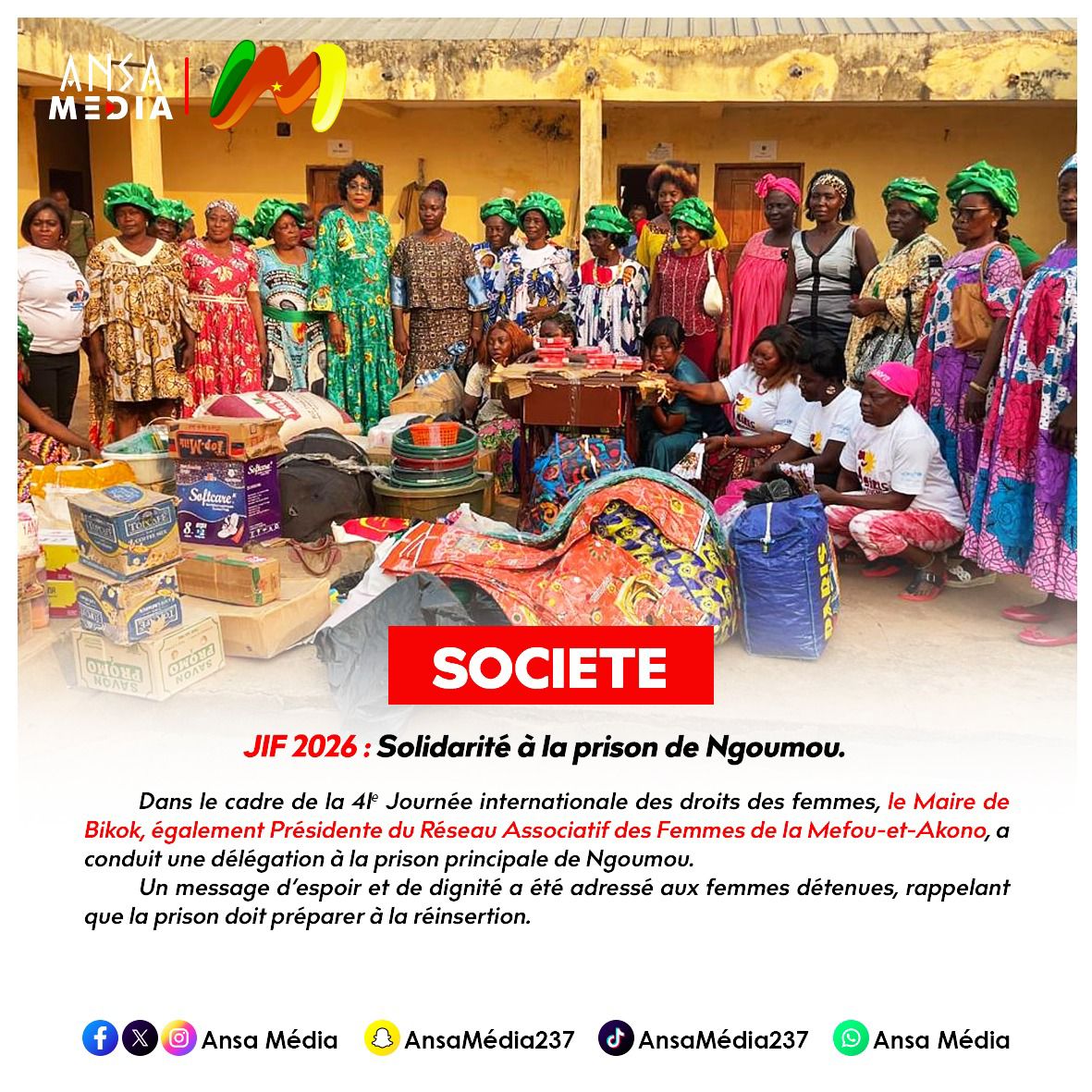 JIF 2026 : Solidarité à la prison de Ngoumou.