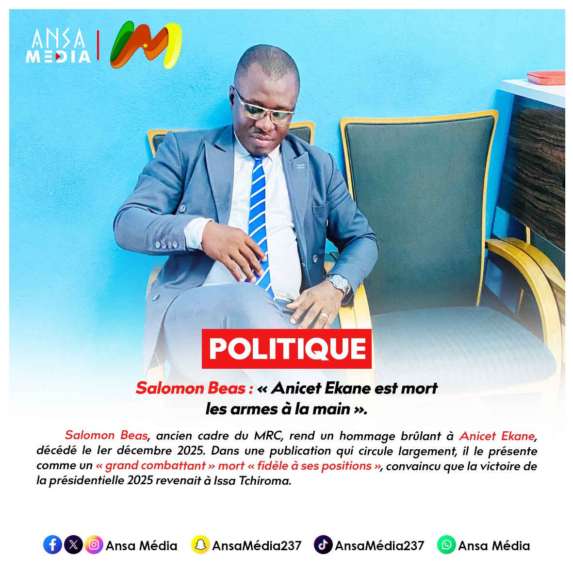 Salomon Beas : « Anicet Ekane est mort les armes à la main »mp