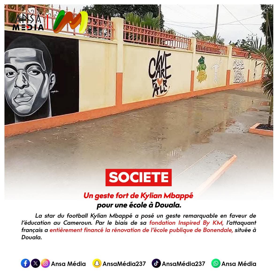 Un geste fort de Kylian Mbappé pour une école à Douala.