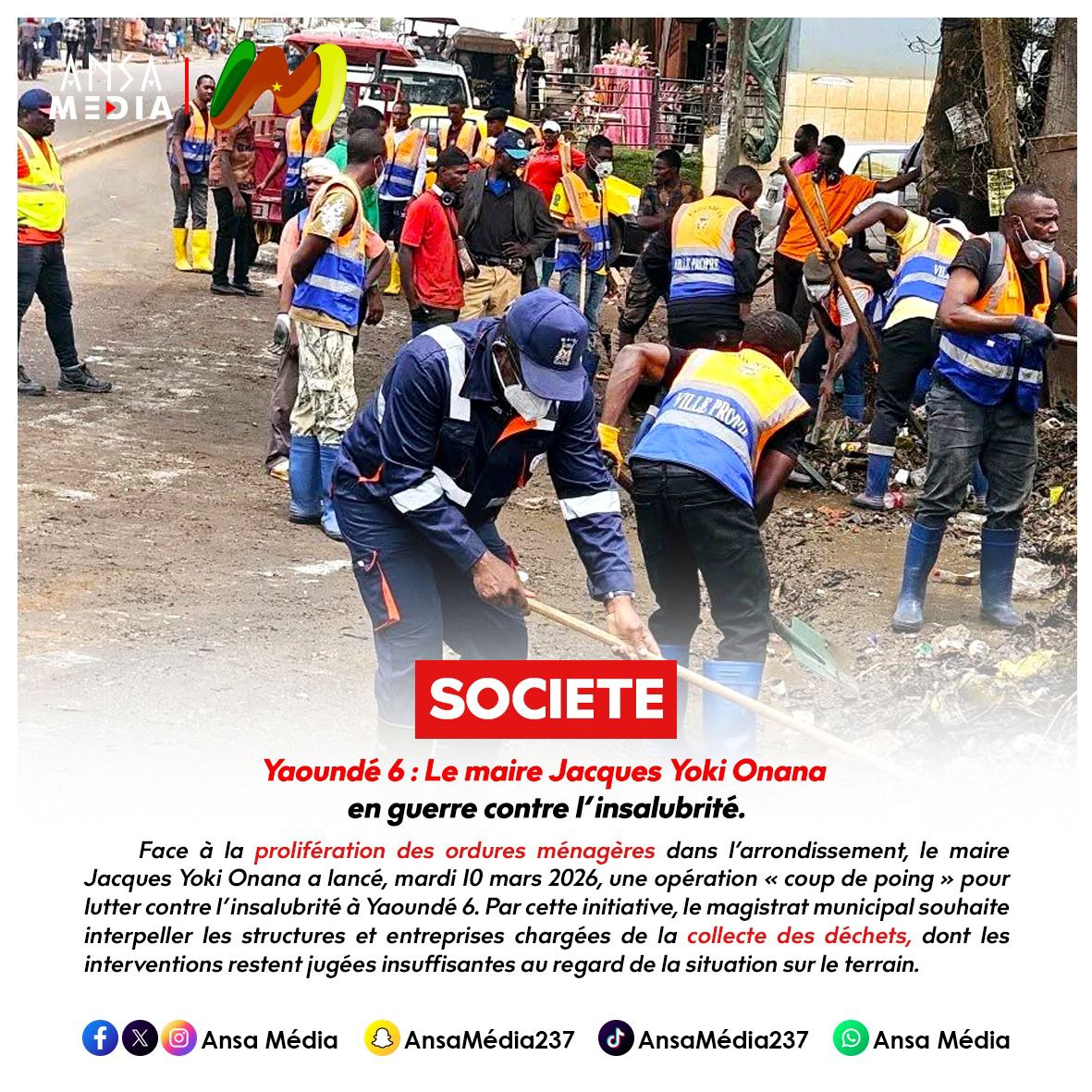 Yaoundé 6 : Le maire Jacques Yoki Onana en guerre contre l’insalubrité.