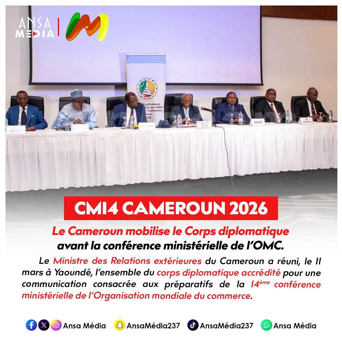 Le Cameroun mobilise le Corps diplomatique avant la conférence ministérielle de l’OMC.