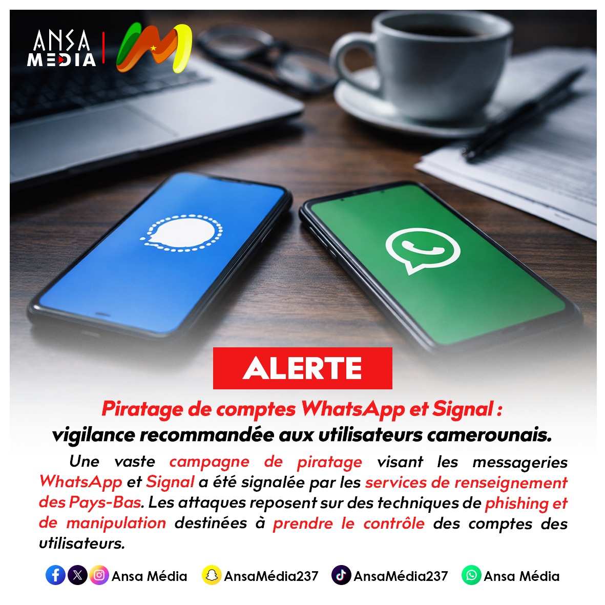 Piratage de comptes WhatsApp et Signal