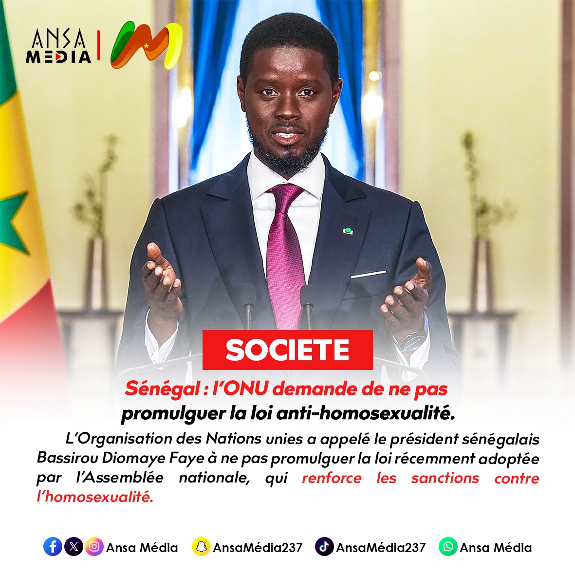 l’ONU exhorte le président à ne pas promulguer la loi contre l’homosexualité