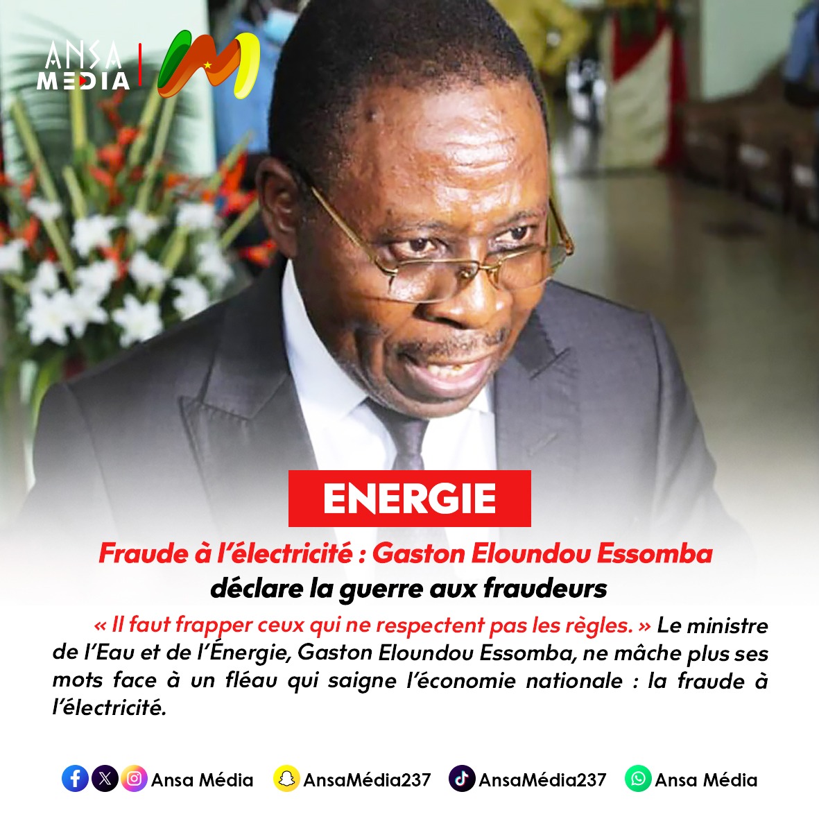Fraude à l’électricité : Gaston Eloundou Essomba déclare la guerre aux fraudeurs