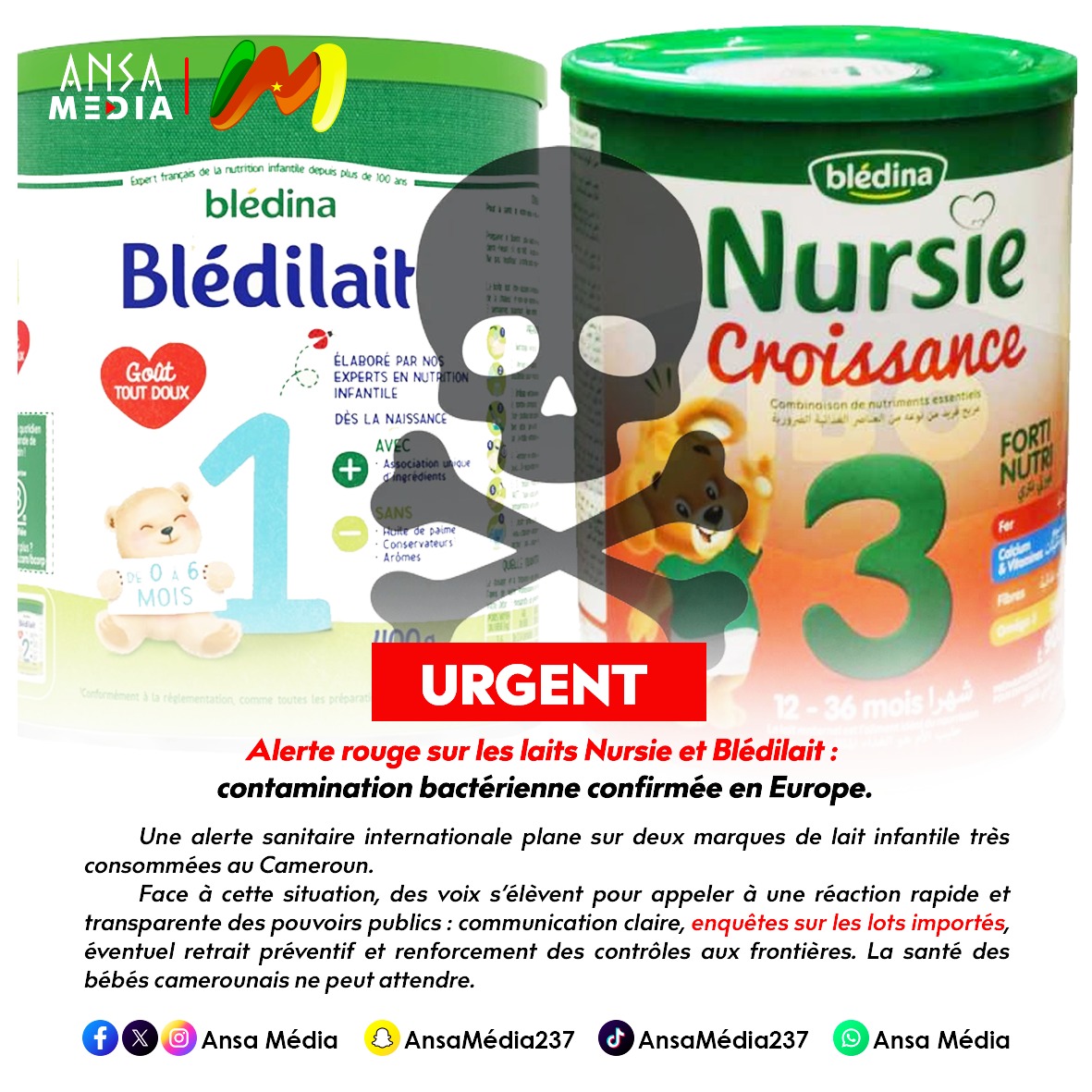 Alerte rouge sur les laits Nursie et Blédilait