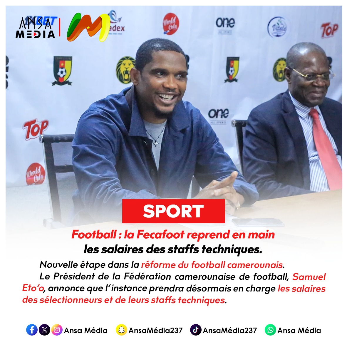 Football : la Fecafoot reprend en main les salaires des staffs techniques.