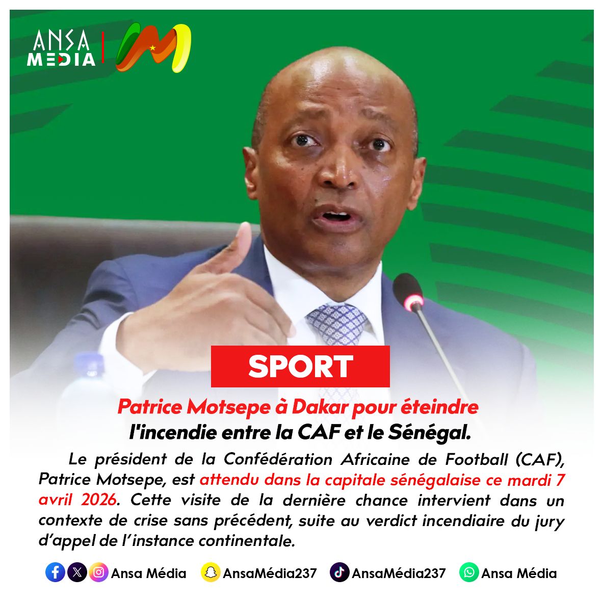 Patrice Motsepe à Dakar pour éteindre l'incendie entre la CAF et le Sénégal.