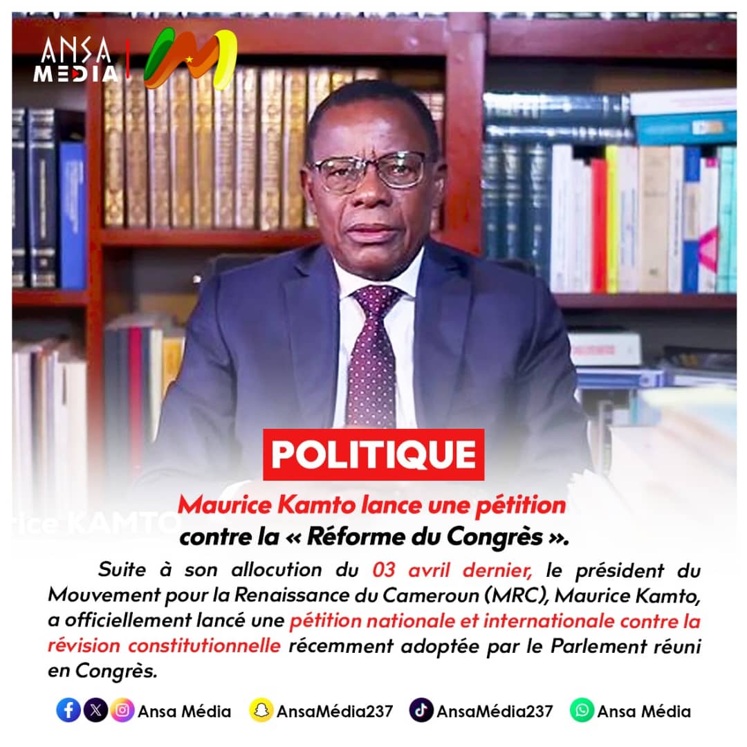 Maurice Kamto lance une pétition contre la « Réforme du Congrès ».
