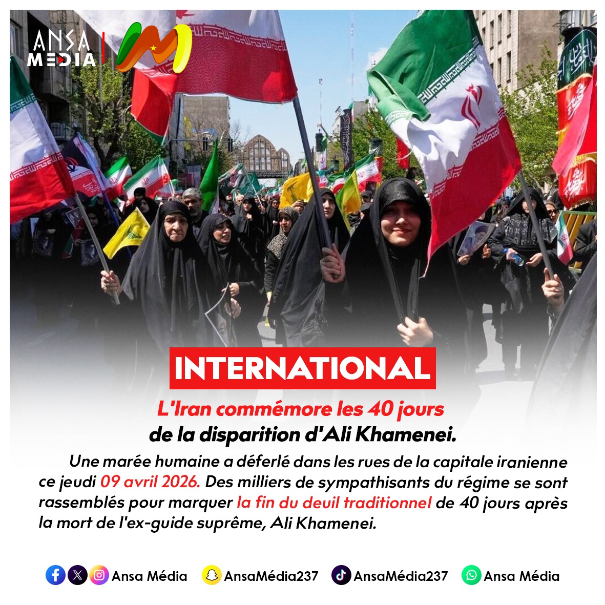 L'Iran commémore les 40 jours de la disparition d'Ali Khamenei.