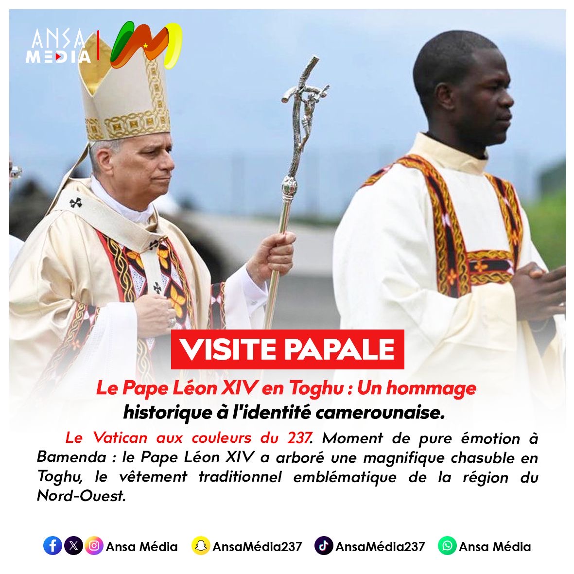 Le Pape Léon XIV en Toghu : Un hommage historique à l'identité camerounaise !