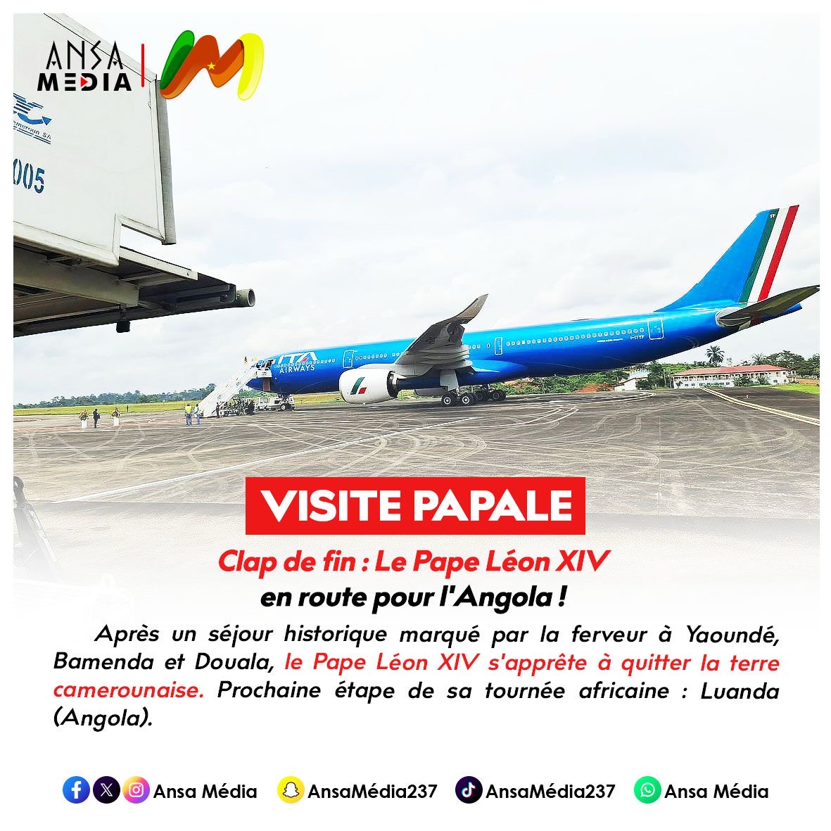Clap de fin : Le Pape Léon XIV en route pour l'Angola !