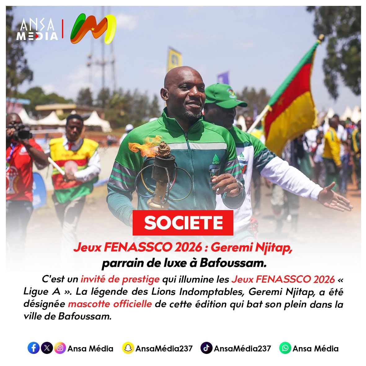 Jeux FENASSCO 2026 : Geremi Njitap, parrain de luxe à Bafoussam.