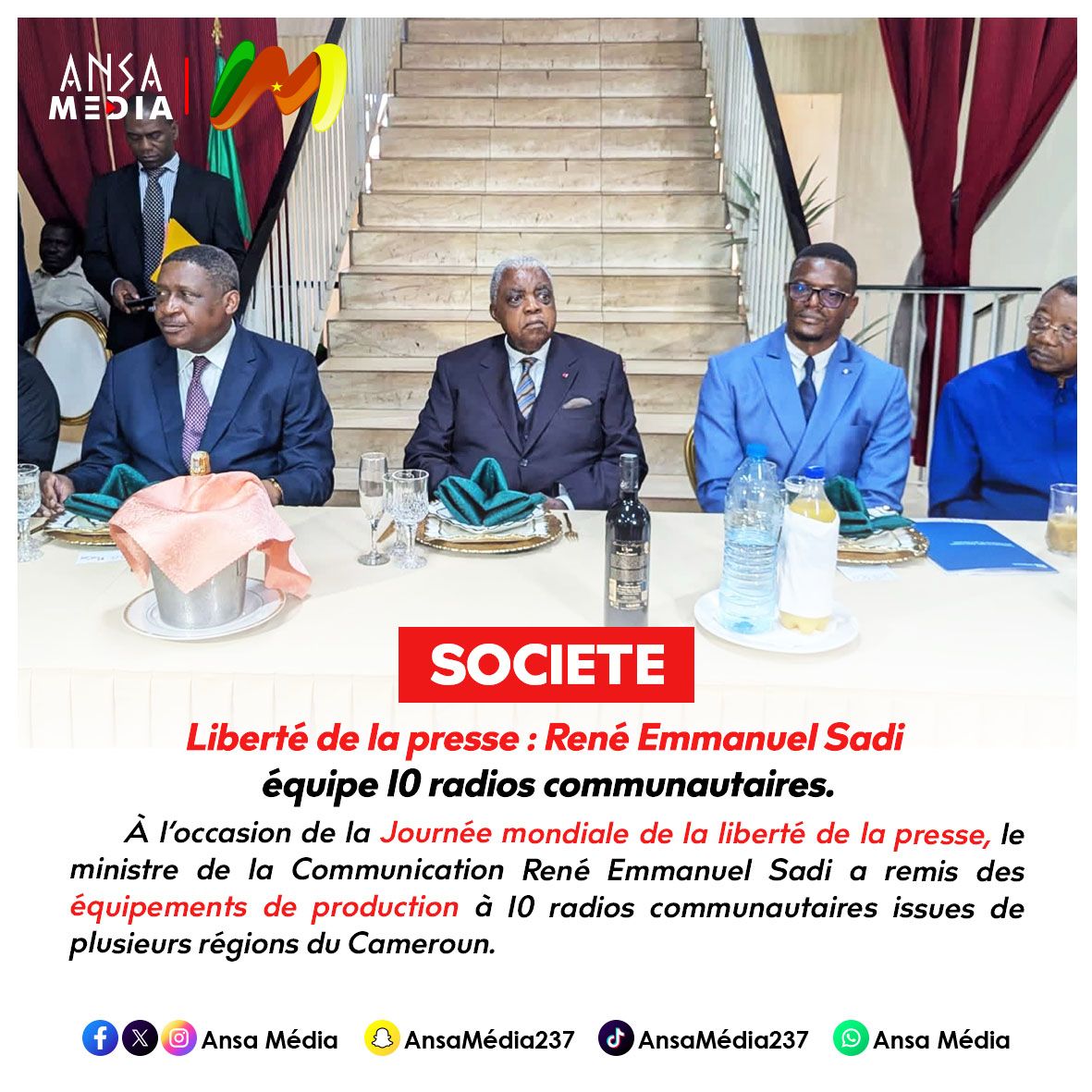 Liberté de la presse : René Emmanuel Sadi équipe 10 radios communautaires.