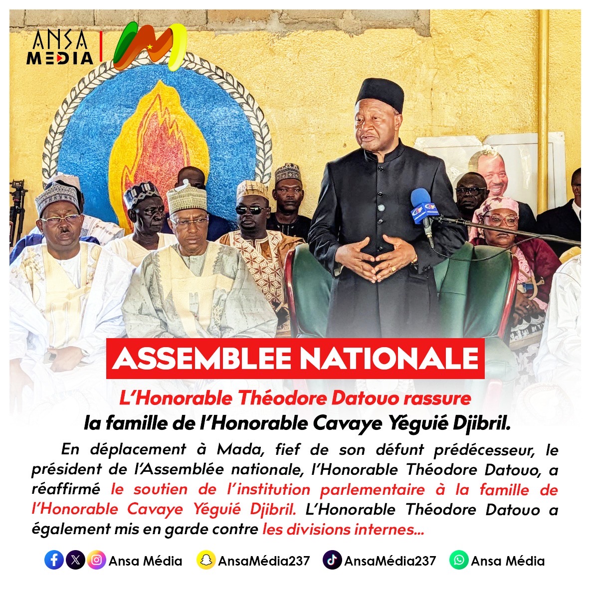 L’Honorable Théodore Datouo rassure la famille de l’Honorable Cavaye Yéguié Djibril.