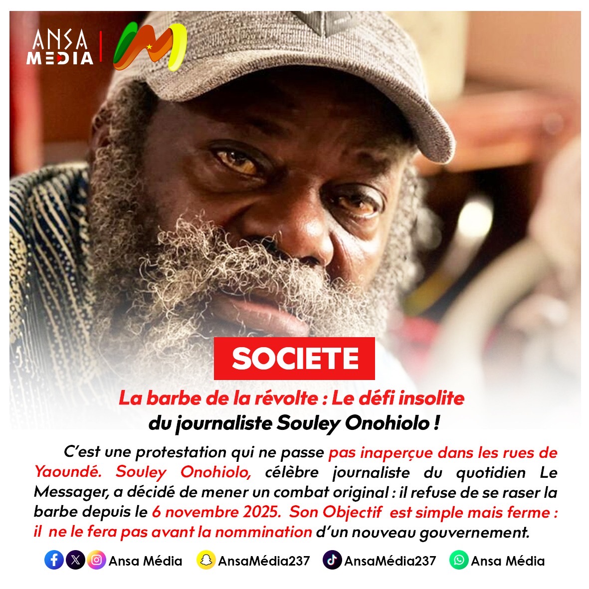 La barbe de la révolte : Le défi insolite du journaliste Souley Onohiolo !