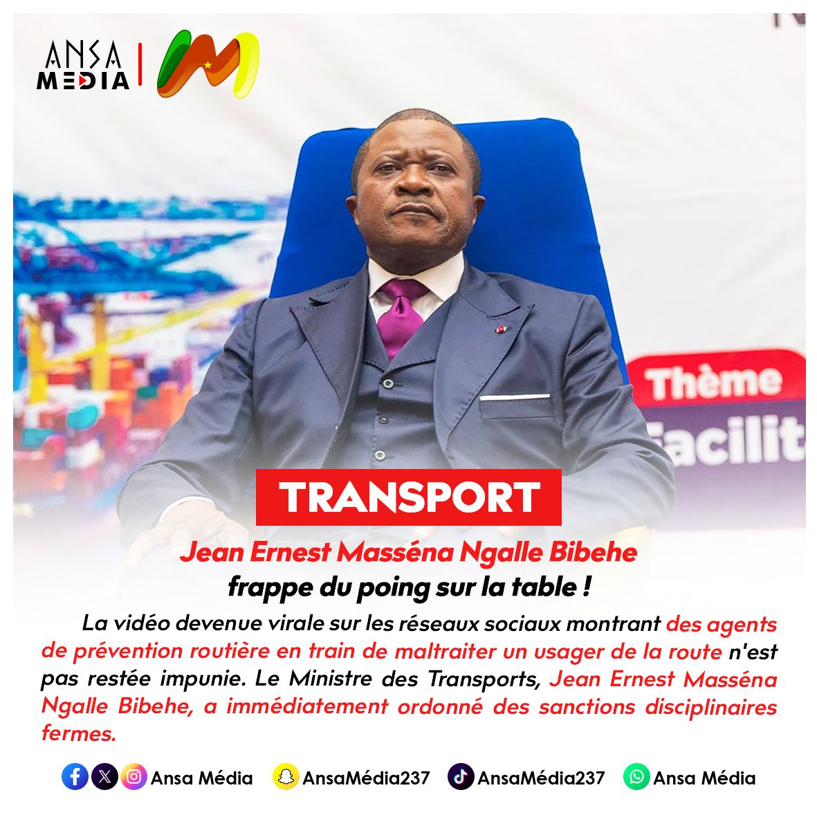 Jean Ernest Masséna Ngalle Bibehe frappe du poing sur la table !
