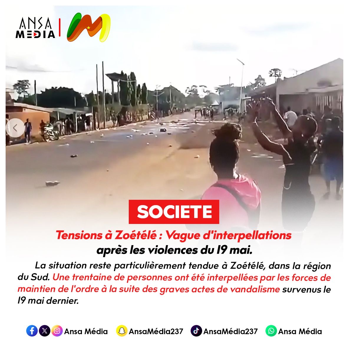 Tensions à Zoétélé : Vague d'interpellations après les violences du 19 mai.