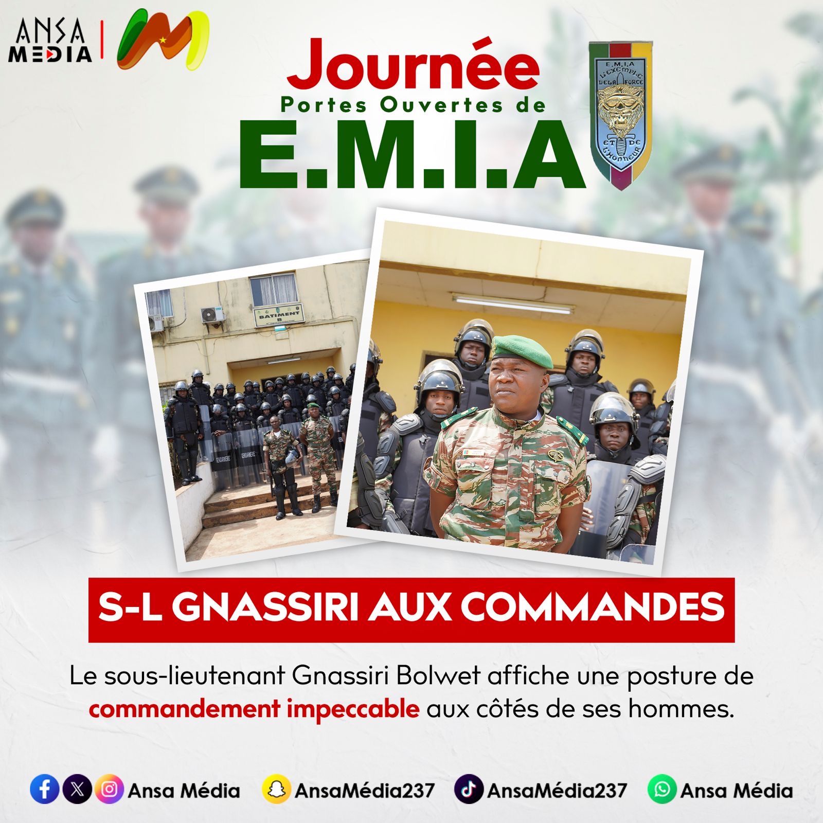 Le Sous-Lieutenant Gnassiri Bolwet aux commandes.