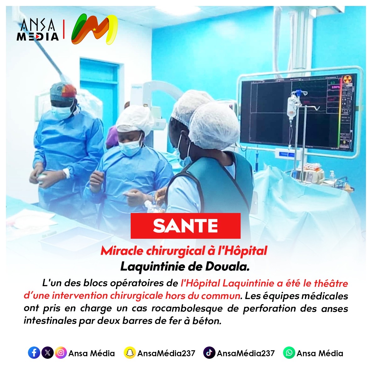 Miracle chirurgical à l'Hôpital Laquintinie de Douala.